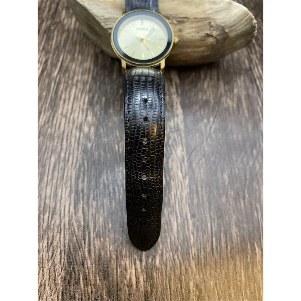 Jostens watch Black and Gold Tone Swiss Case New Battery